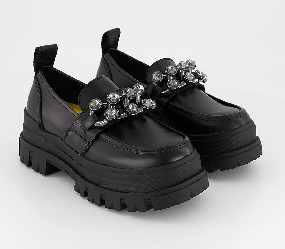 Buffalo Chain Loafers Black - Flat Shoes for Women