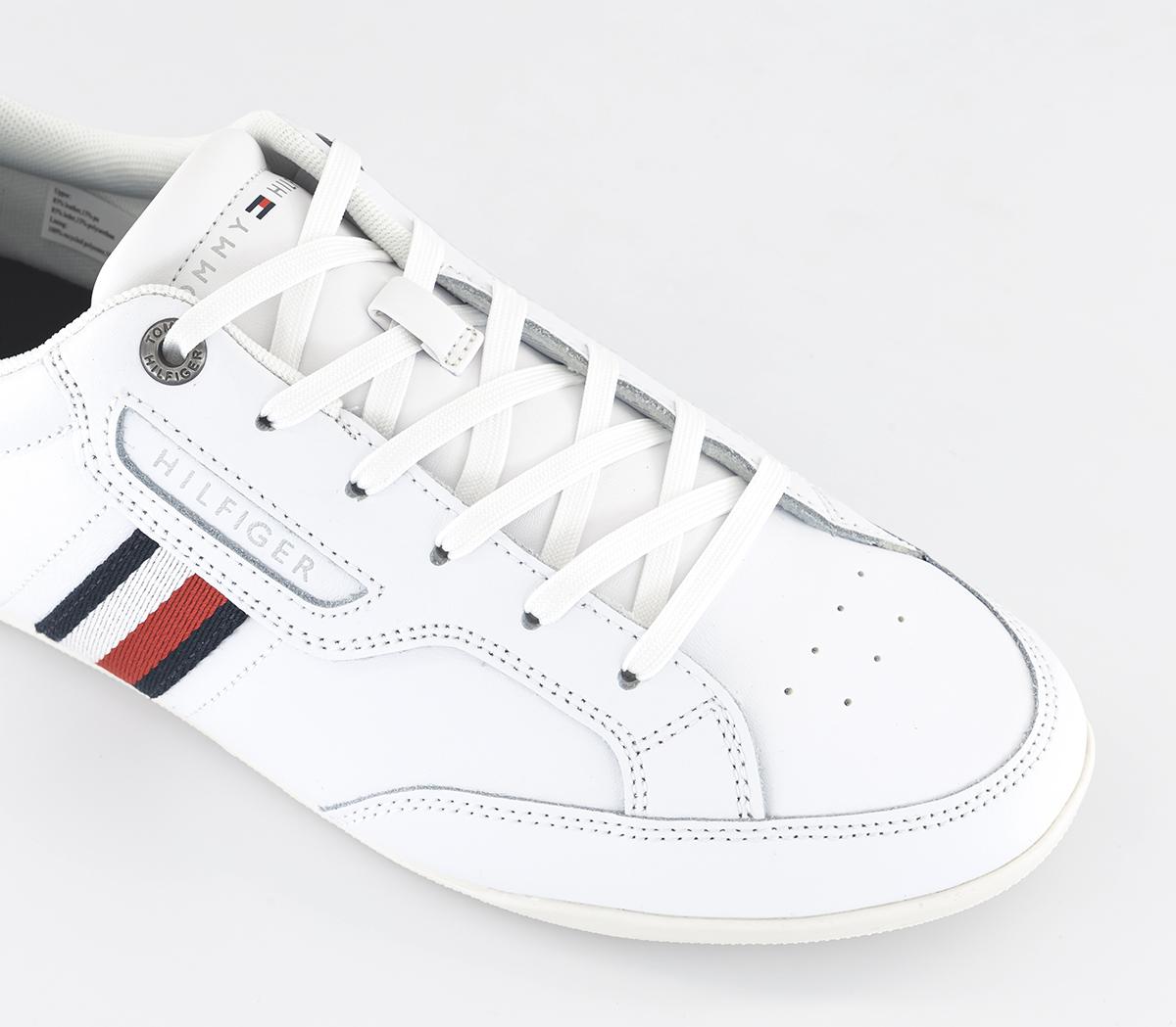 Tommy Hilfiger Classic Lo Cupsole Leather Trainers White Navy Red ...