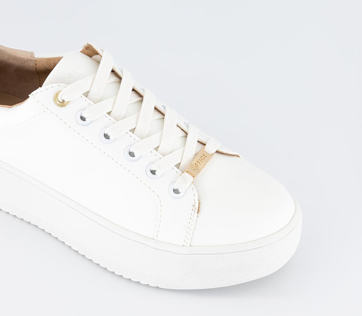 OFFICEFlash Back Platform Lace Up TrainersWhite Beige Mix