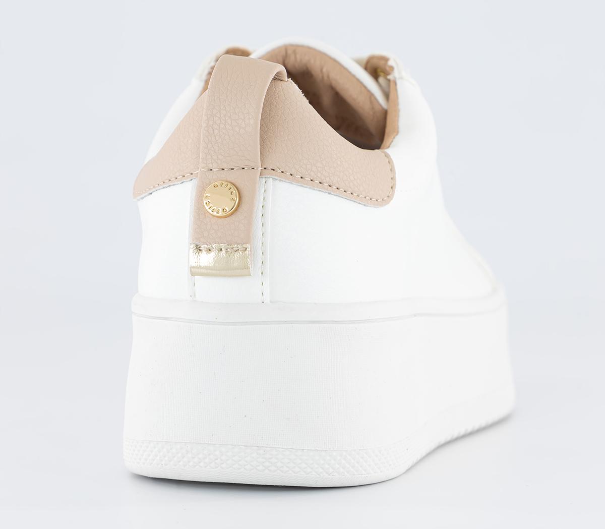 OFFICEFlash Back Platform Lace Up TrainersWhite Beige Mix