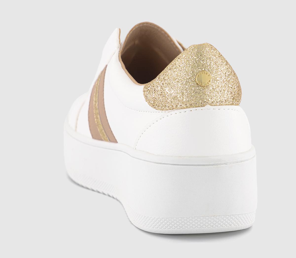 OFFICEFor Keeps Slip On TrainersWhite Glitter Mix