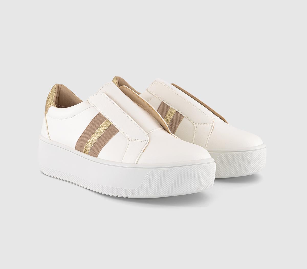 OFFICEFor Keeps Slip On TrainersWhite Glitter Mix