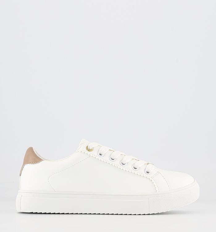 OFFICE Force Lace Up Cup Sole Trainers White