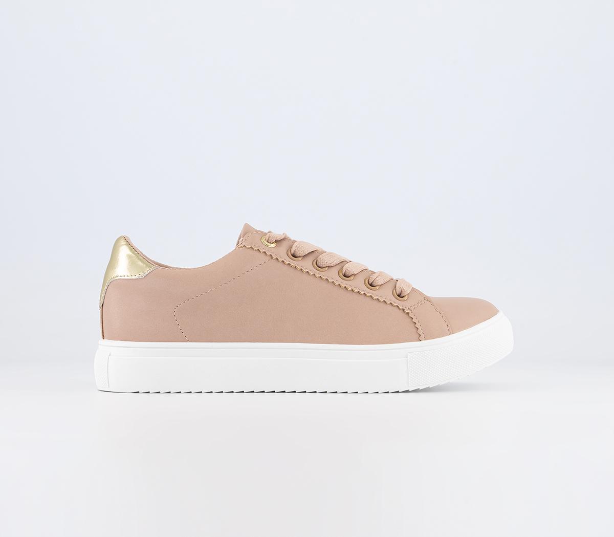 Force Lace Up Cup Sole Trainers Nude