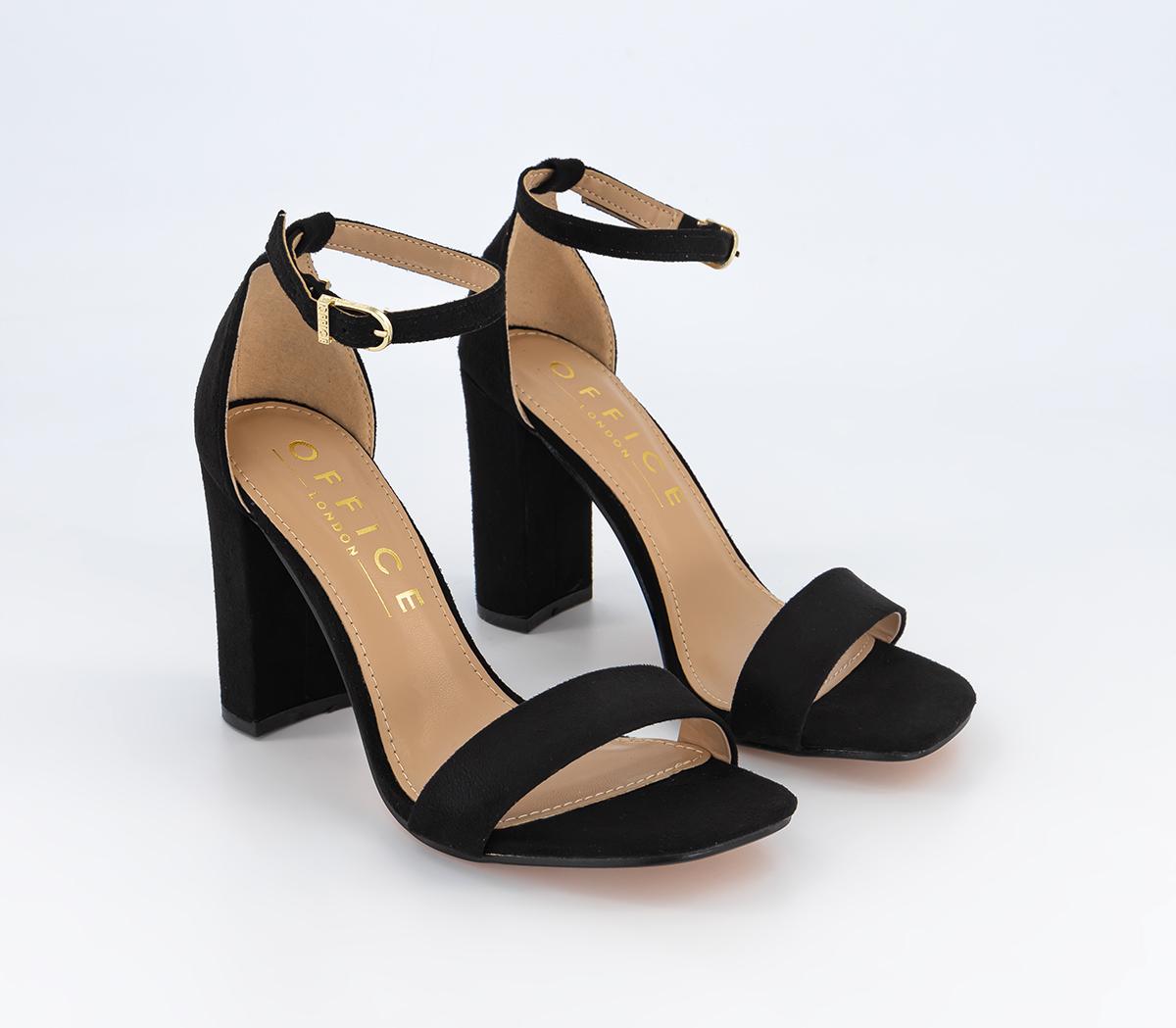 OFFICE Wide Fit: Heart Land Two Part Sandals Black - High Heels