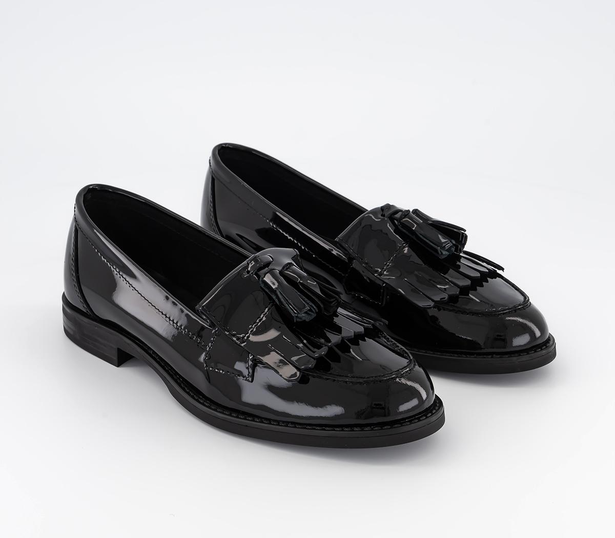OFFICEFitz Tassel Fringe LoafersBlack Patent Leather