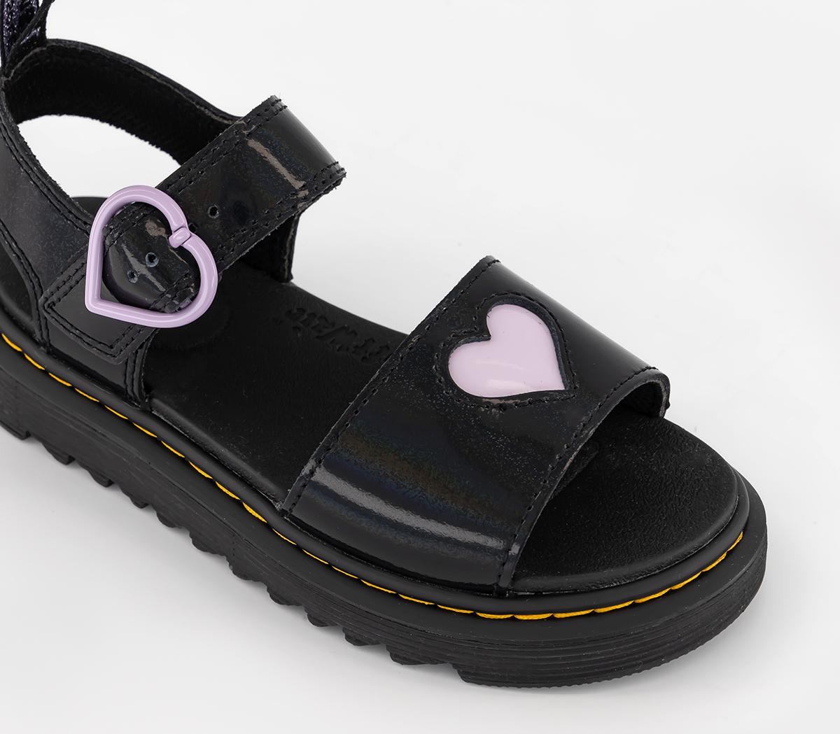 Dr. Martens Marlowe Hearts Junior Sandals Black Lilac - Unisex