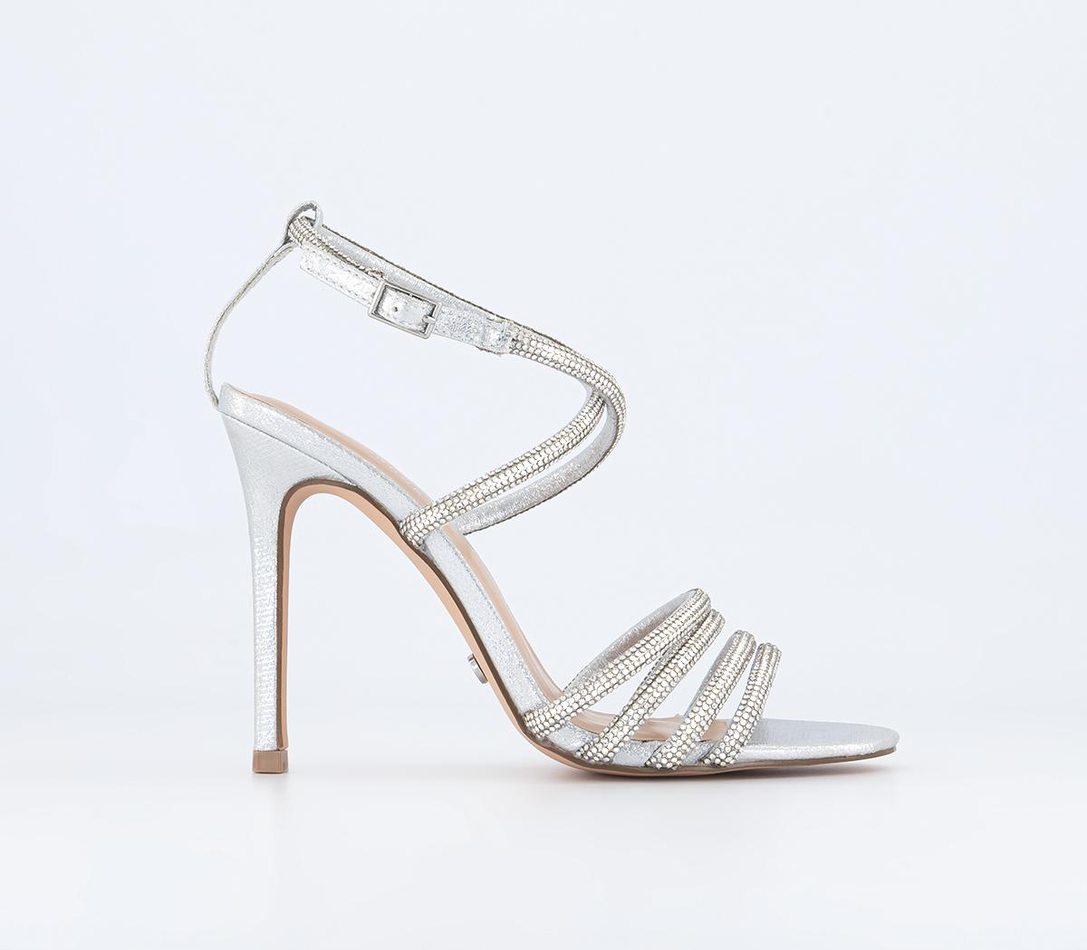 OFFICE Hero Embellished Strappy Two Part Sandals Silver Embellished ...