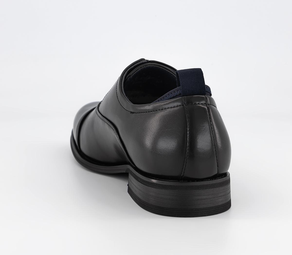 OFFICE Mckinney Oxford Toecap Neoprene Sock Shoes Black - Men’s Smart Shoes