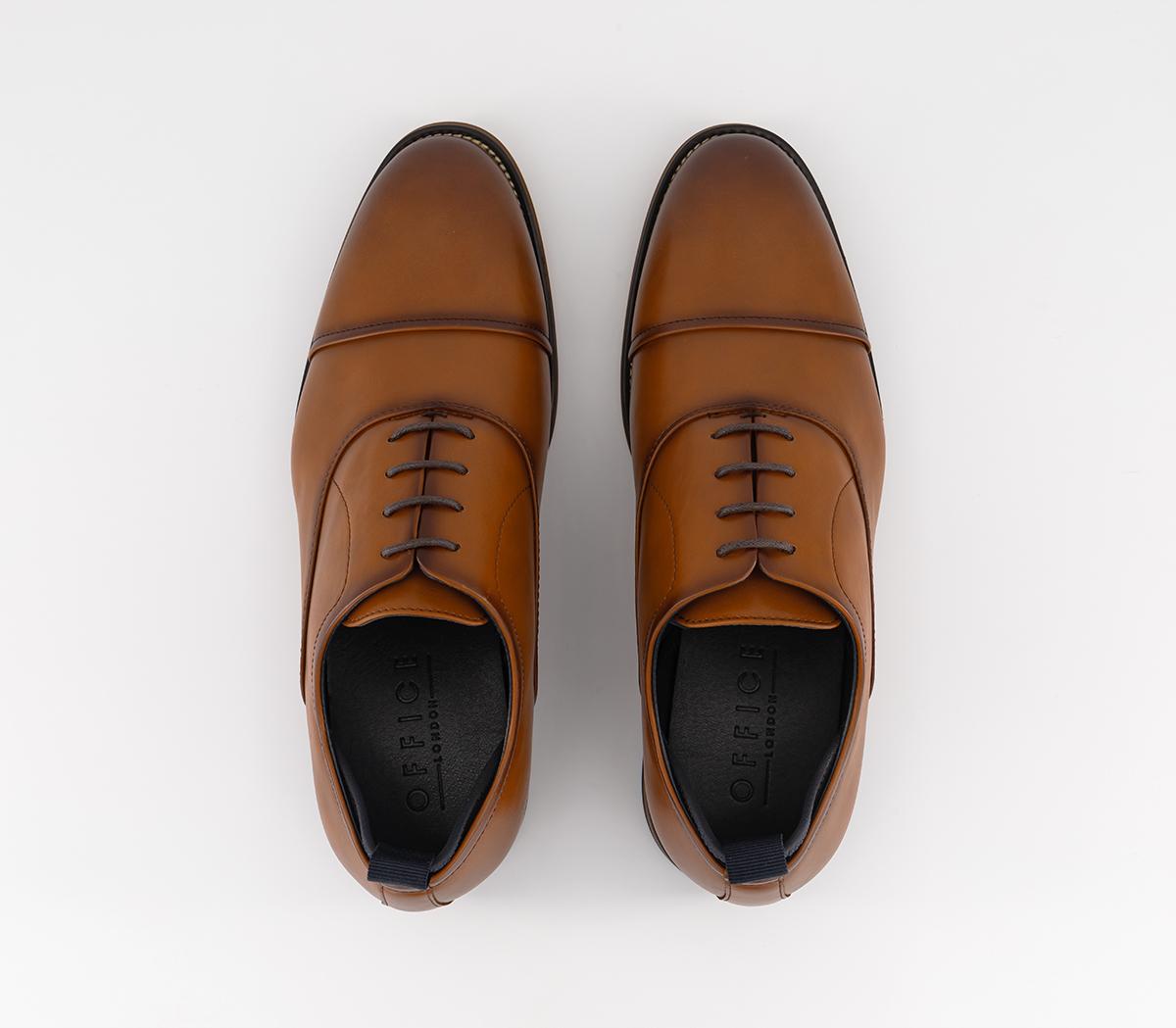 OFFICE Mckinney Oxford Toecap Neoprene Sock Shoes Tan - Men’s Smart Shoes