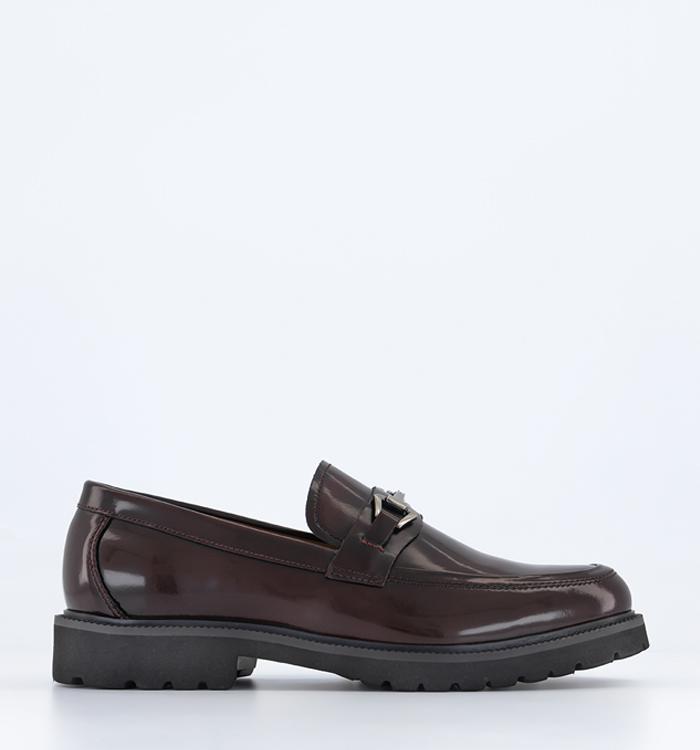 OFFICE Melrose Heavy Cleated Snaffle Loafers Burgundy Leather