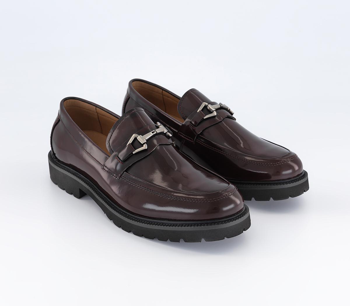 OFFICE Mens Melrose Heavy Cleated Snaffle Loafers Burgundy Leather, 10