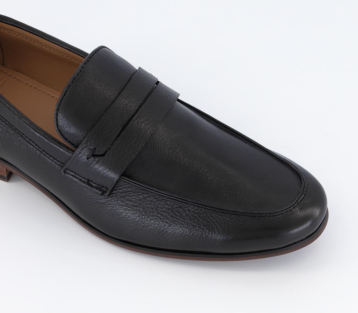 OFFICE Malibu Cut Out Saddle Loafers Black Leather - Men’s Smart Shoes