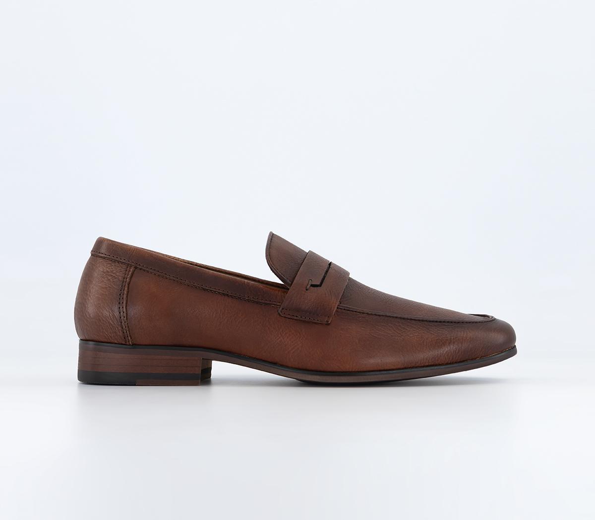 OFFICEMalibu Cut Out Saddle LoafersTan Leather