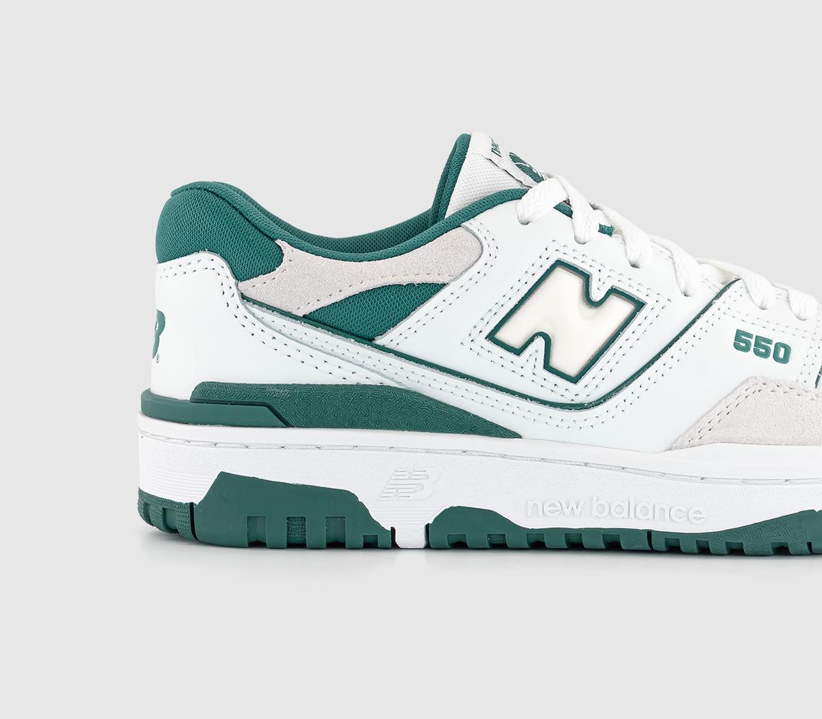 New Balance BB550 Junior Trainers White Green Unisex Sports