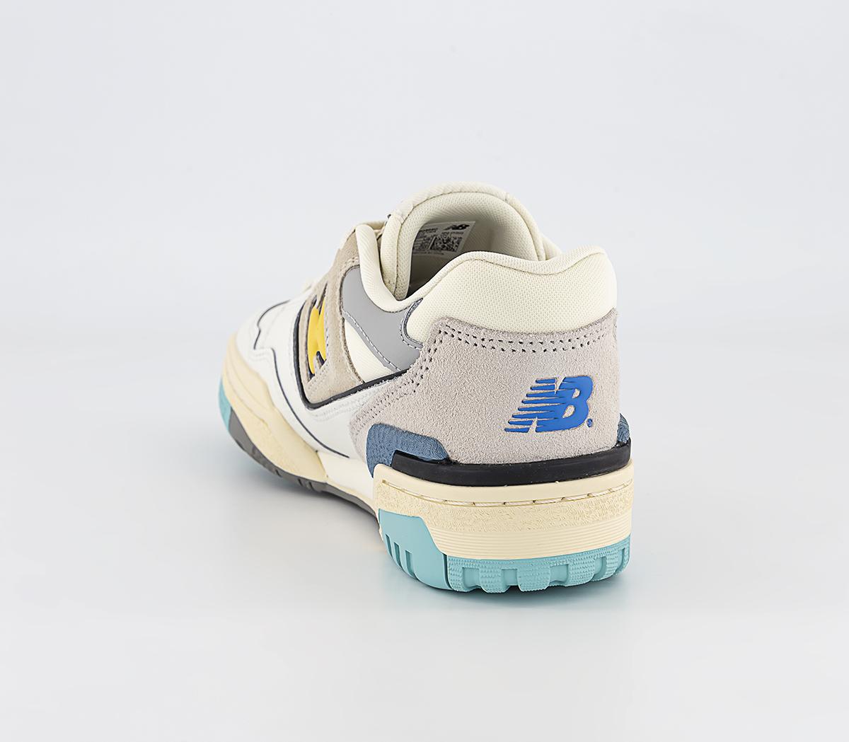 New Balance BB550 GS Trainers White Grey Yellow Women's Trainers