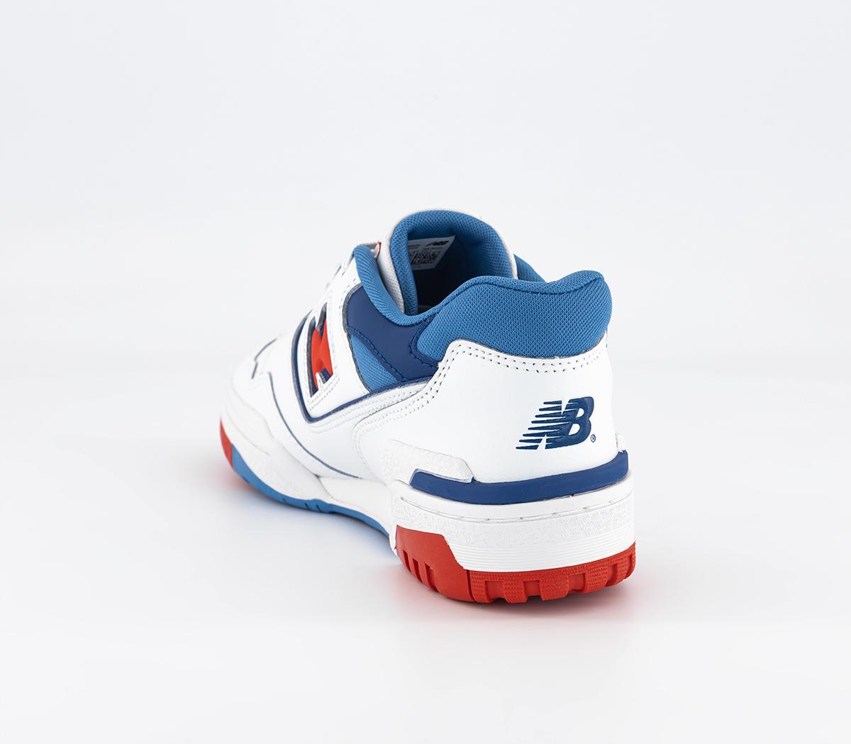 New BalanceBB550 Junior Trainers White Blue Navy Red