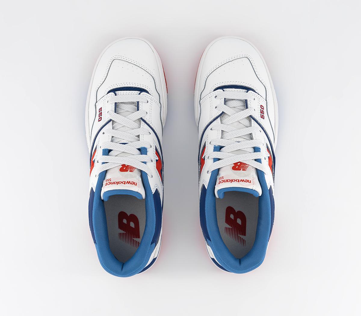 New Balance BB550 Junior Trainers White Blue Navy Red - Unisex Sports