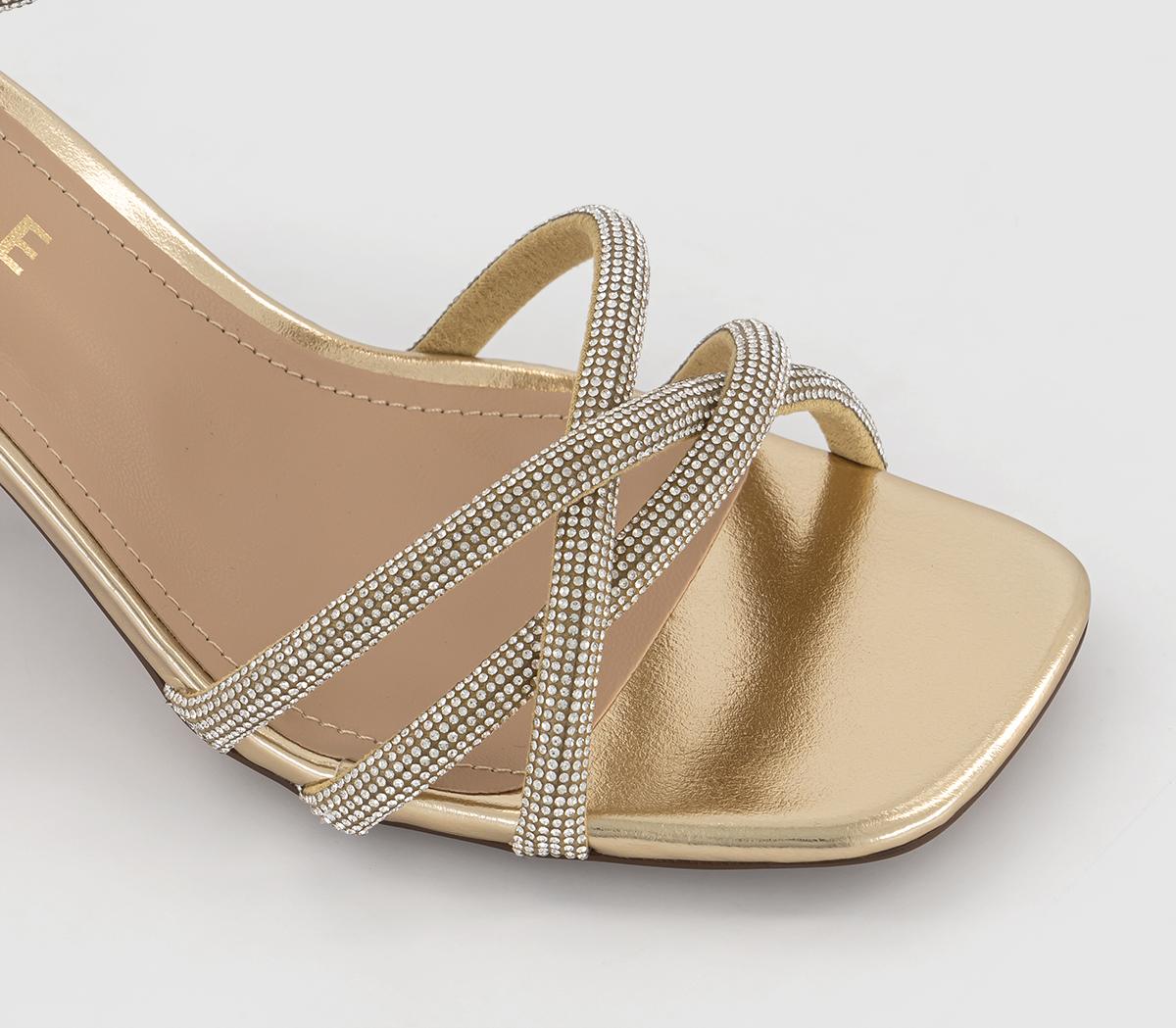OFFICEMahlia Embellished Block HeelsGold Embellished