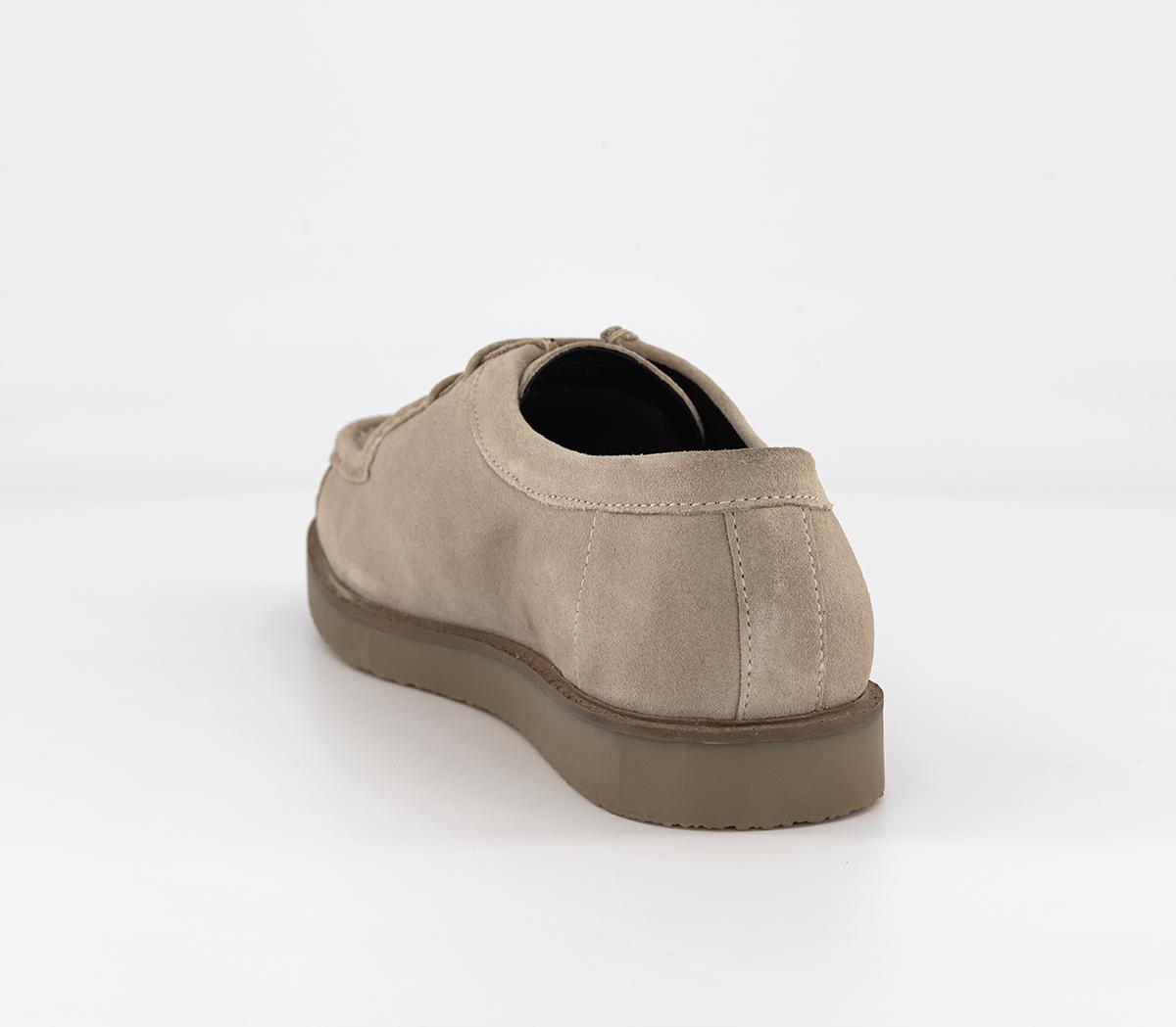 OFFICE Carter Stitch Apron Wedge Derby Shoes OFFICE Carter Stitch Apron Wedge Derby Shoes Beige Suede