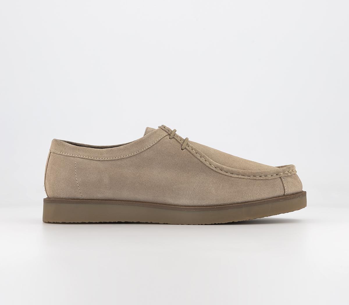 OFFICECarter Stitch Apron Wedge Derby Shoes OFFICECarter Stitch Apron Wedge Derby ShoesBeige Suede