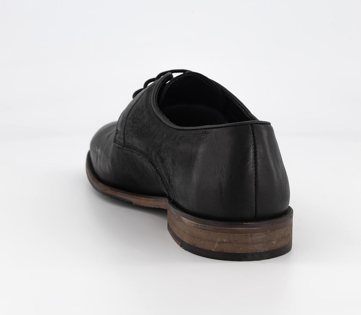 OFFICECurtis Washed Leather Derby ShoesBlack Leather