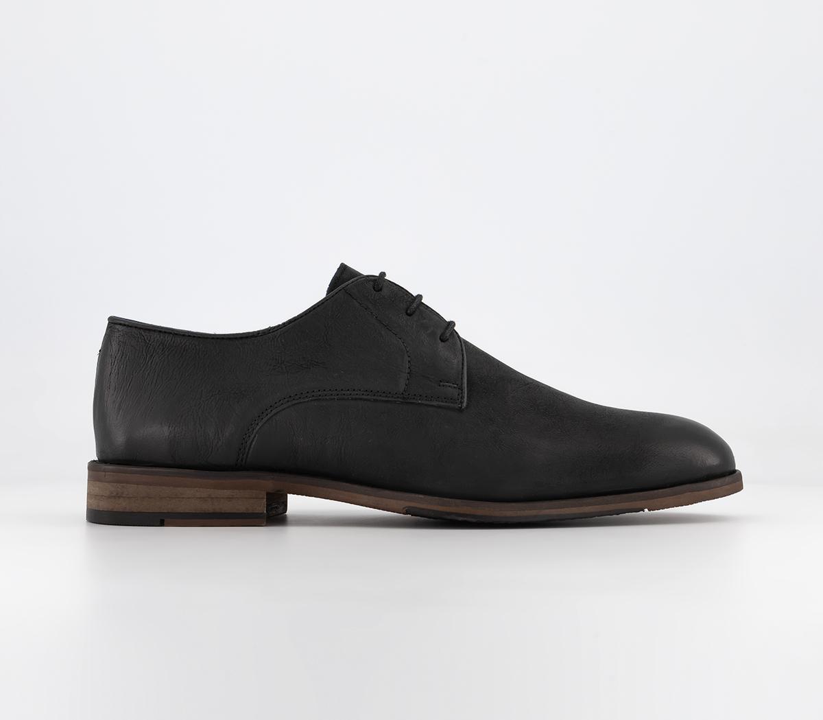 OFFICEWide Fit: Curtis Washed Leather Derby ShoesBlack Leather