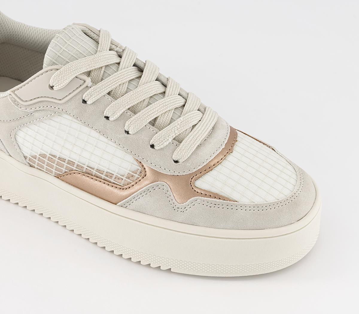 OFFICEFrequency Panel Mix TrainersWhite Metallic Mix