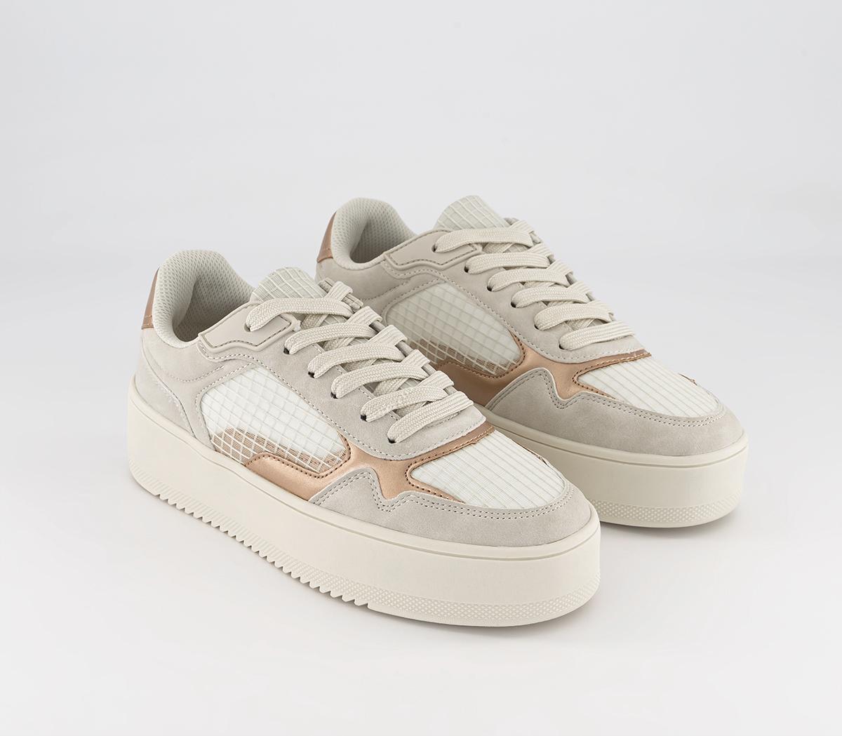 OFFICEFrequency Panel Mix TrainersWhite Metallic Mix