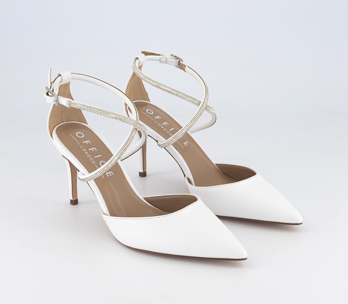 OFFICEMia Embellished Court HeelsWhite Embellished