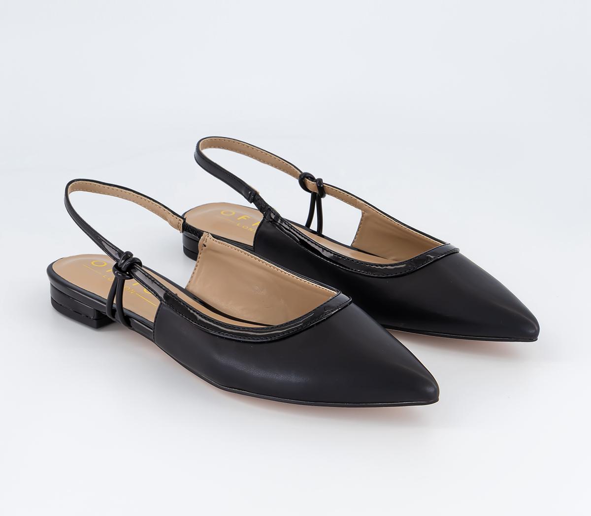 OFFICE Focussing Slingback Ballet Flats Black Flat Shoes for Women