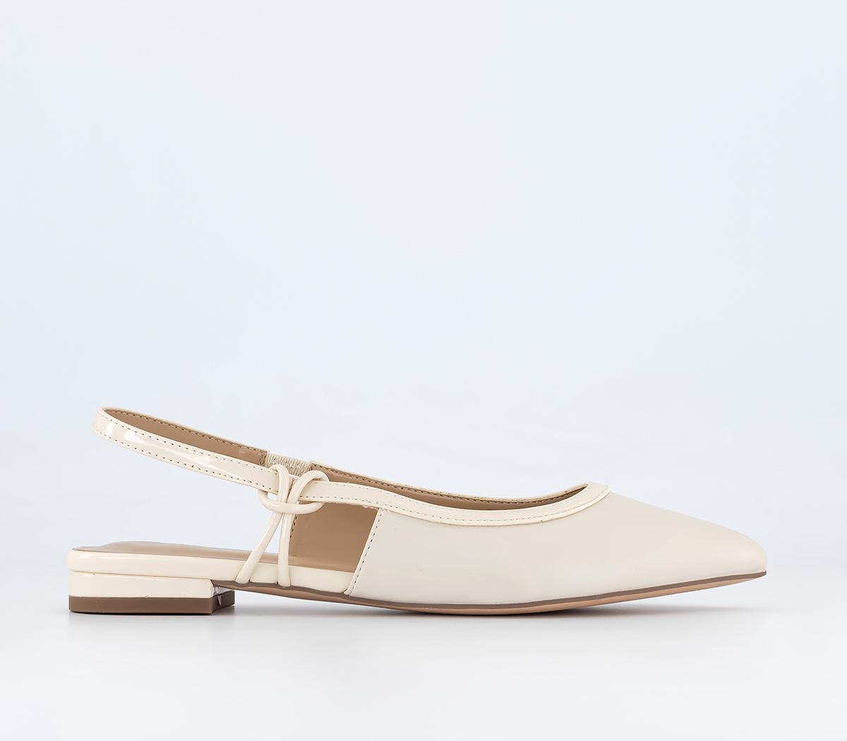 OFFICE Focussing Slingback Ballet Flats White - Flat Shoes for Women