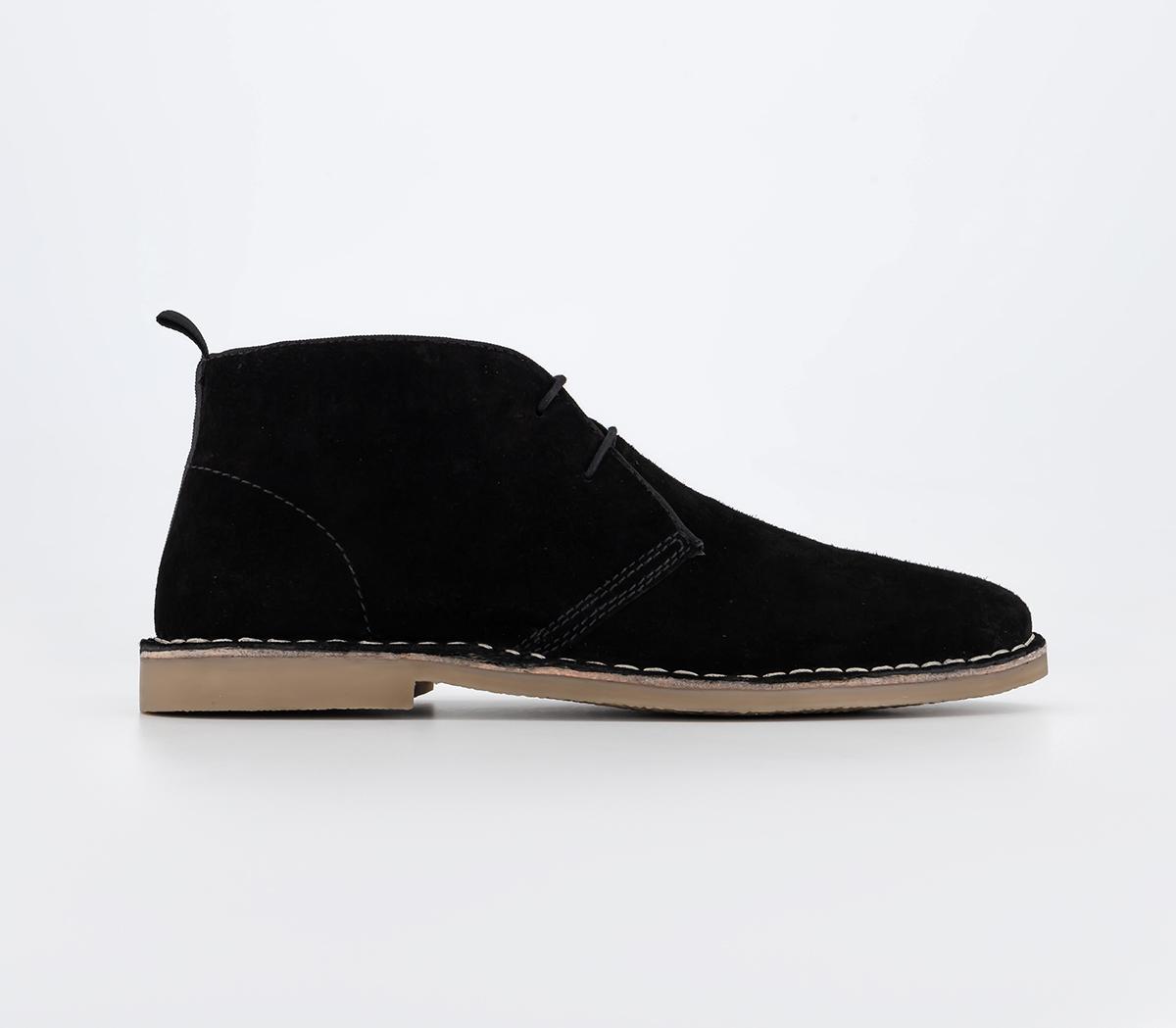 OFFICE Mens Battuta Suede Desert Boots Black Suede, 12