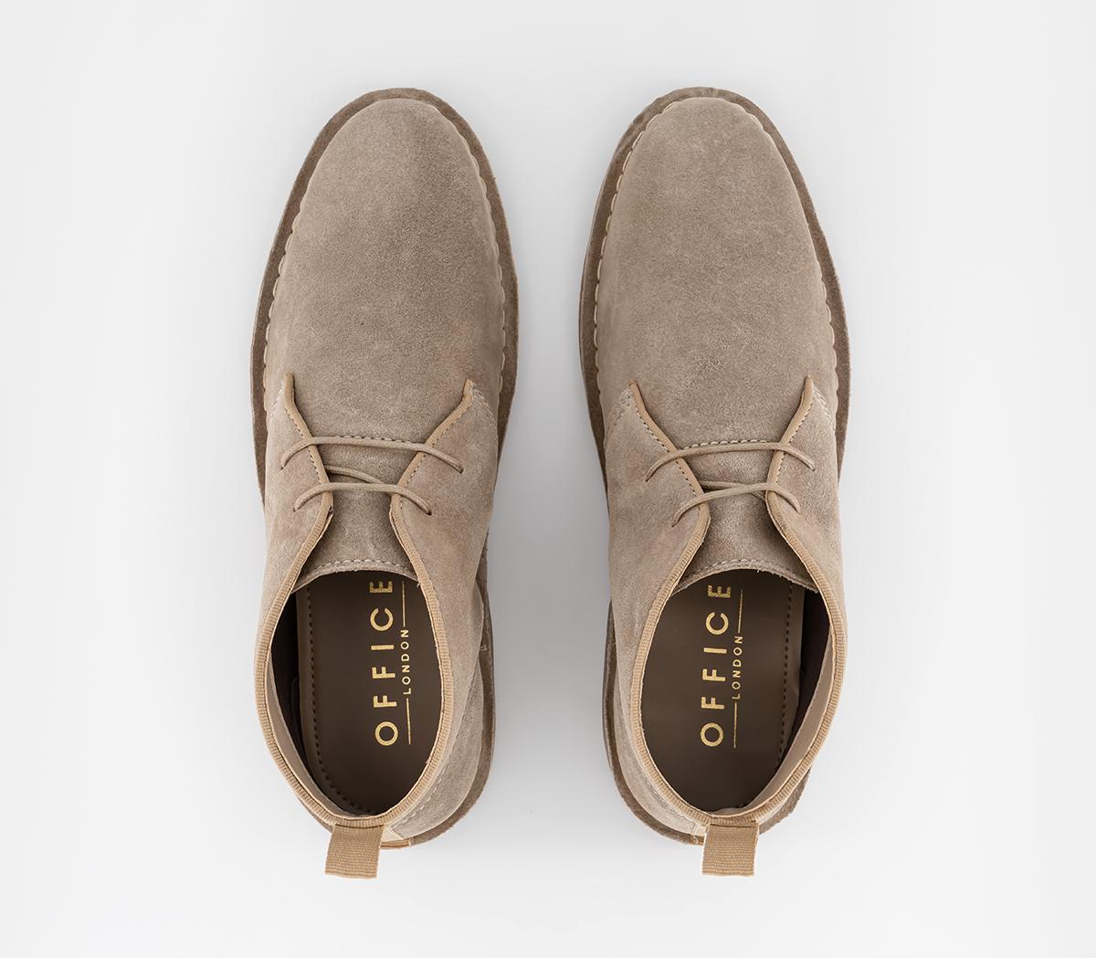 OFFICE Battuta Crepe Look Boots OFFICE Battuta Crepe Look Boots Taupe Suede