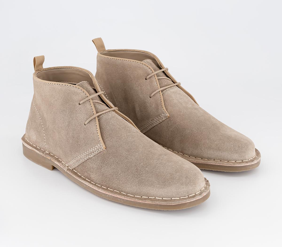 OFFICE Battuta Crepe Look Boots OFFICE Battuta Crepe Look Boots Taupe Suede