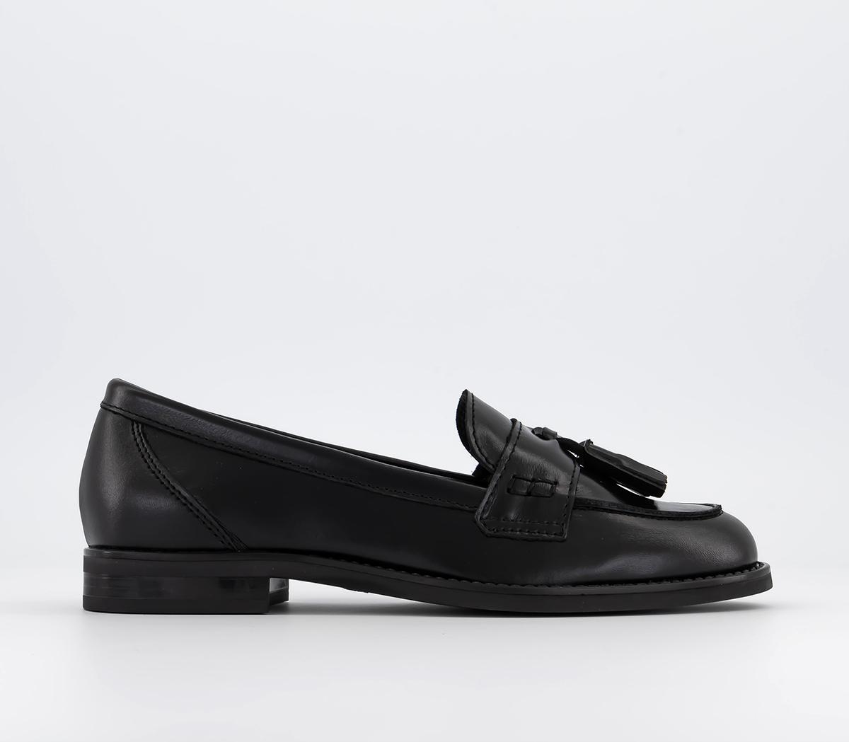 OFFICE Florin Tassel Loafers Black Leather - Flat Shoes For Women