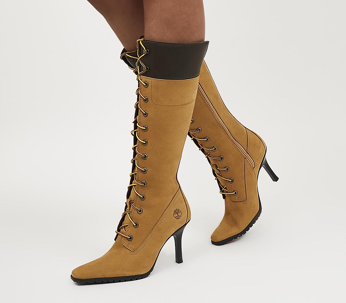 Timberland Tilson High Heel Womens 6.5 Wheat Nubuck Leather Ankle Boots |  eBay