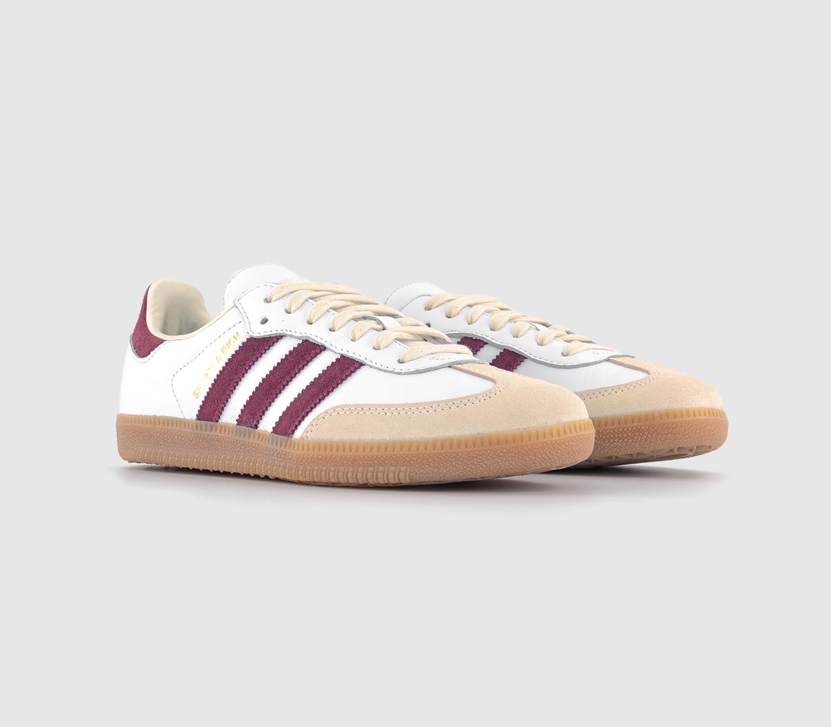 adidas Samba OG Sporty And Rich Trainers Sporty White Collegiate Burgundy  Cream White - Unisex Sports