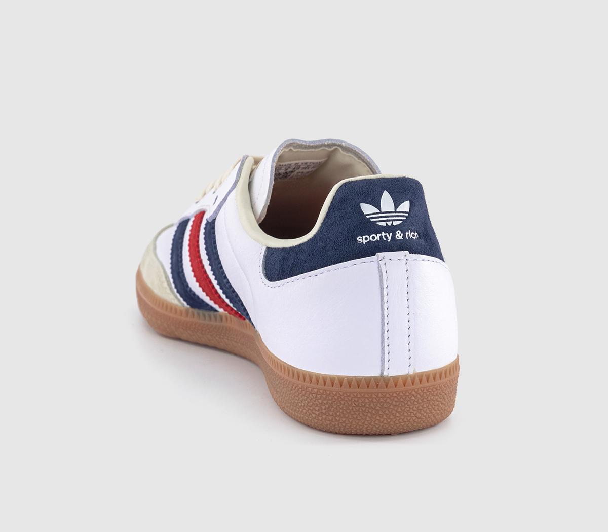 adidasSamba OG Sporty And RichWhite Night Indigo Collegiate Red