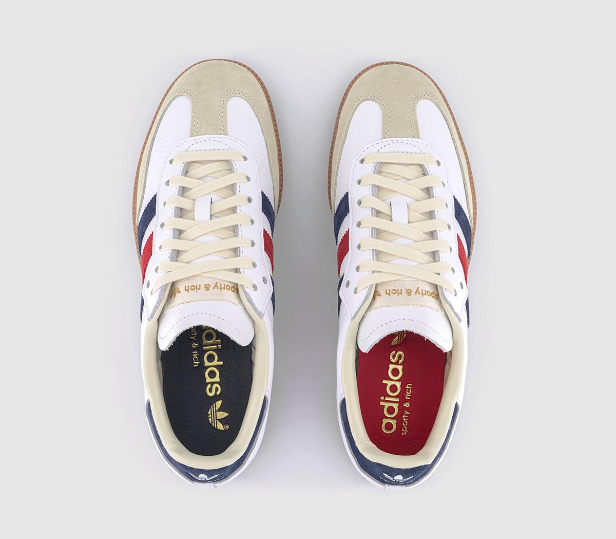 adidasSamba OG Sporty And RichWhite Night Indigo Collegiate Red