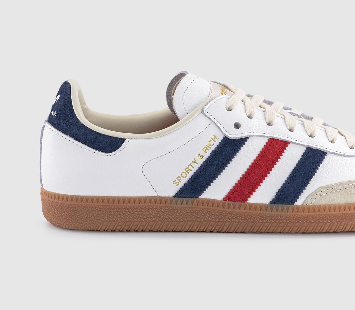 adidasSamba OG Sporty And RichWhite Night Indigo Collegiate Red