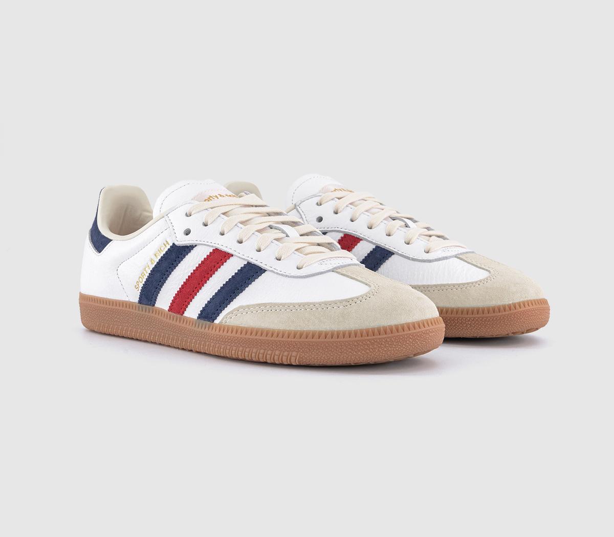 adidasSamba OG Sporty And RichWhite Night Indigo Collegiate Red