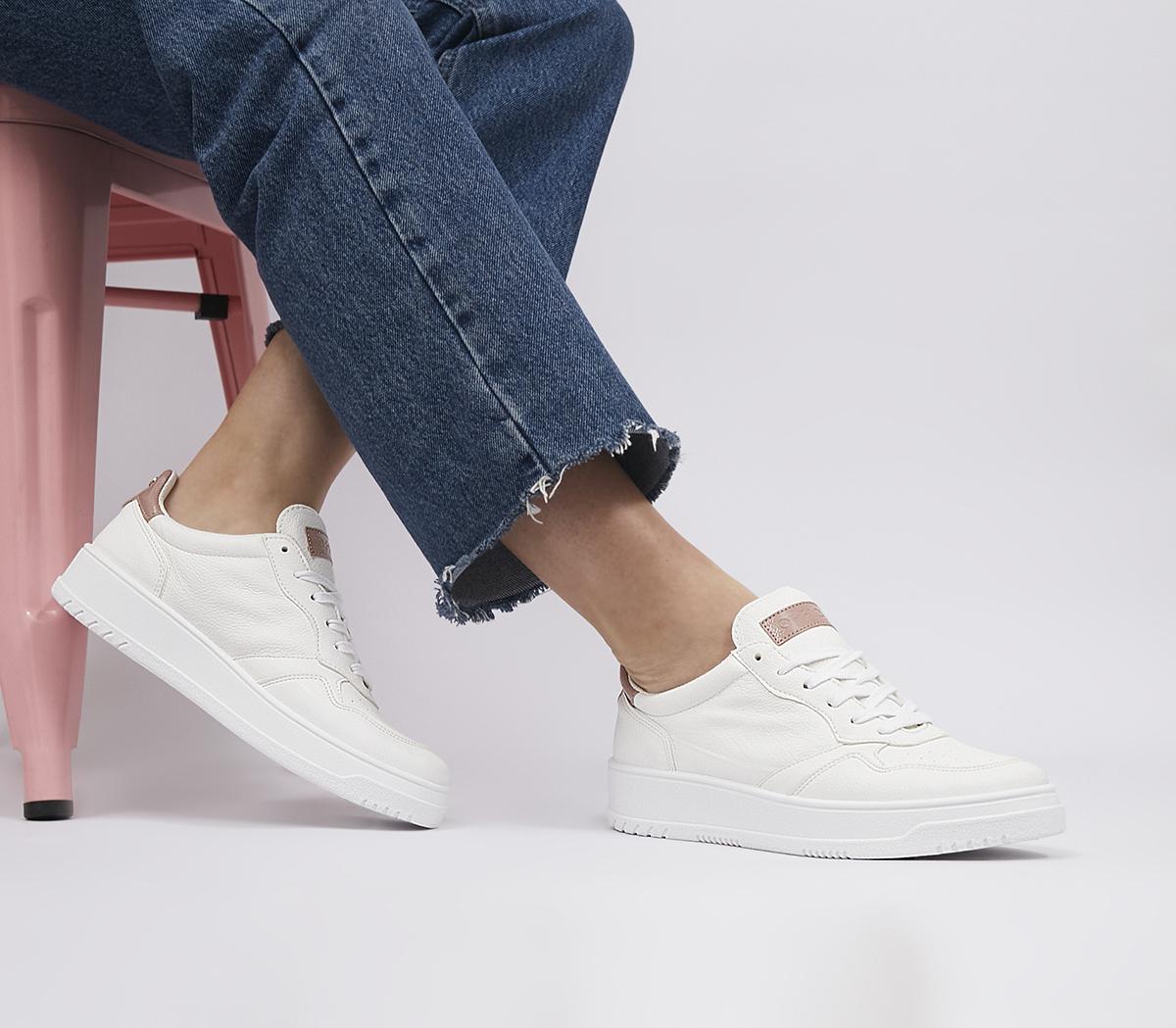 Lace best sale white trainers