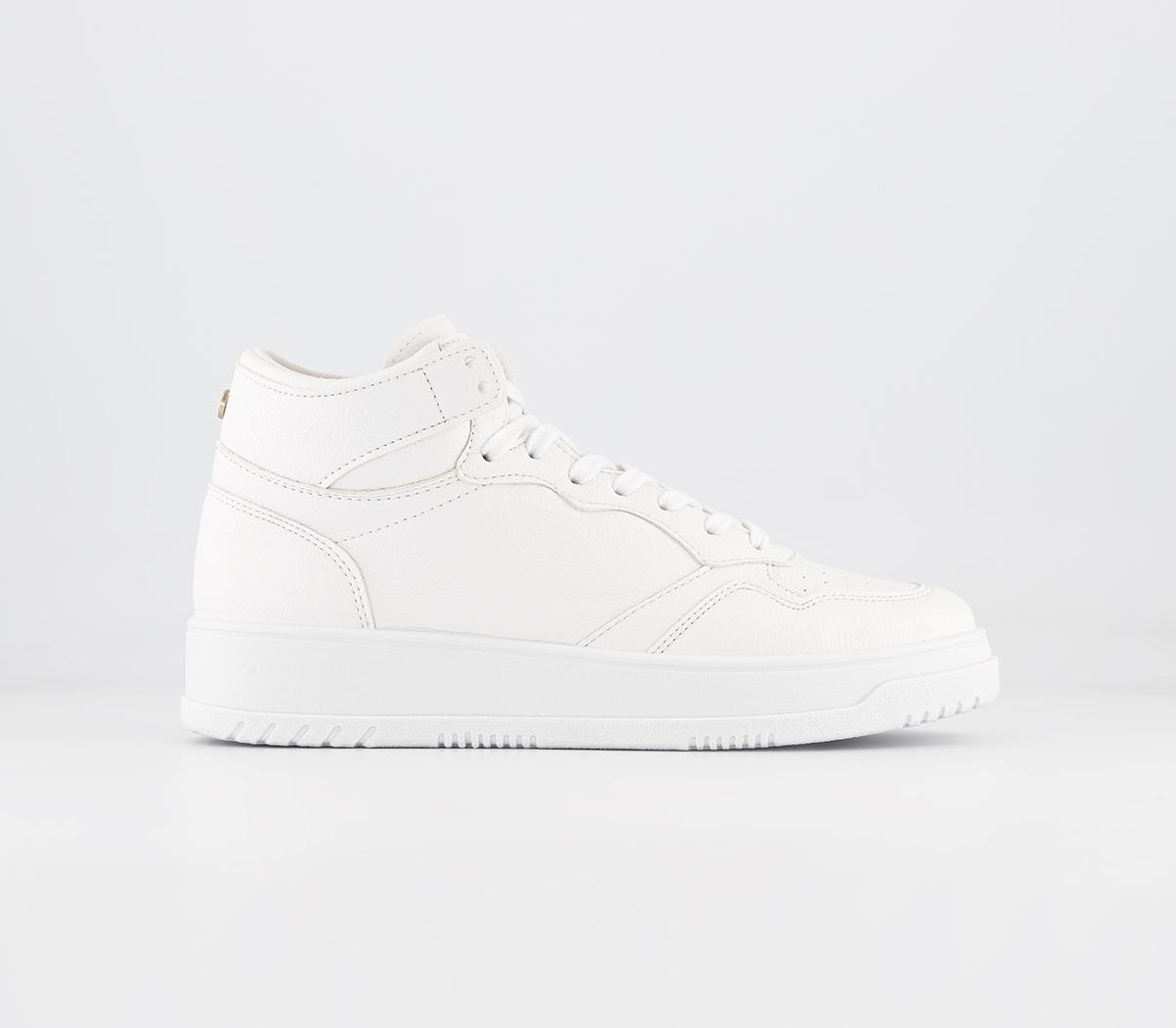 OFFICE Fast Tracking High Top Lace Up Trainers White Flat Shoes for Women