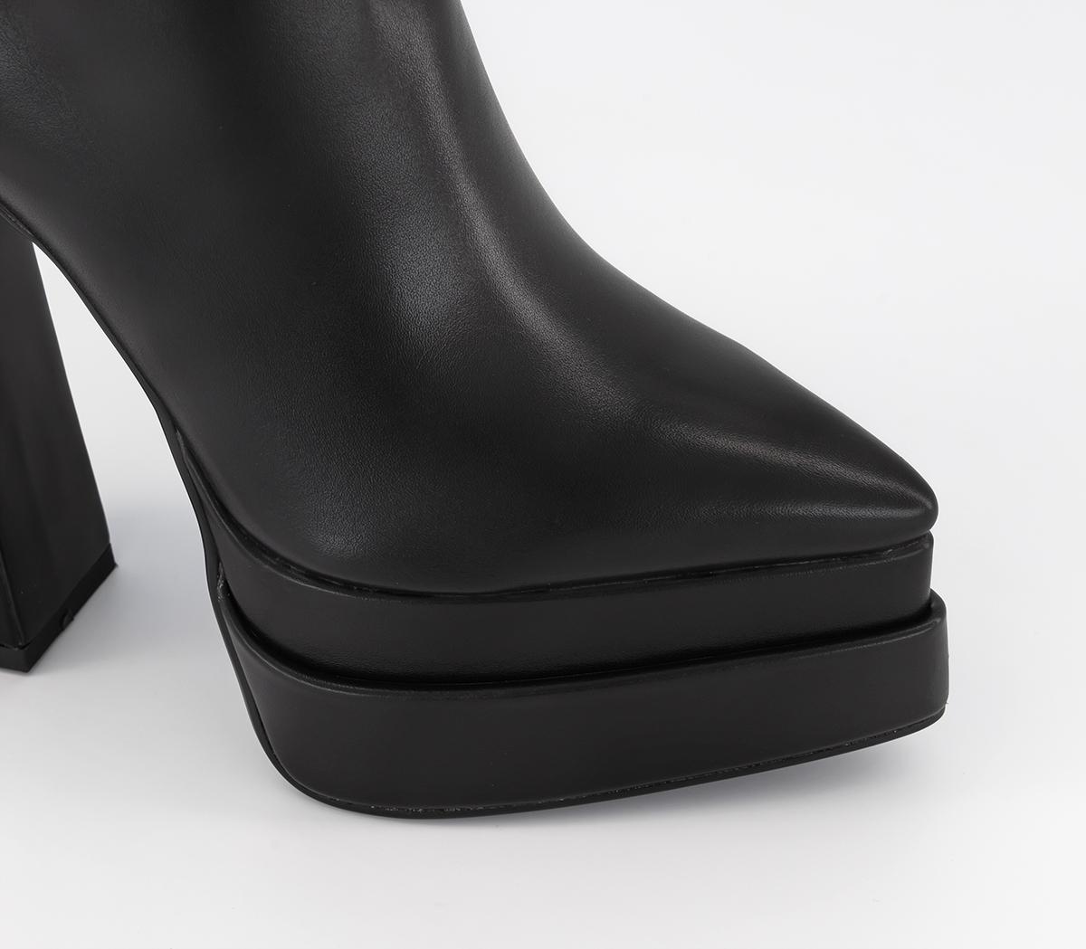 OFFICEAlbertina Double Stack Pointed Ankle BootsBlack
