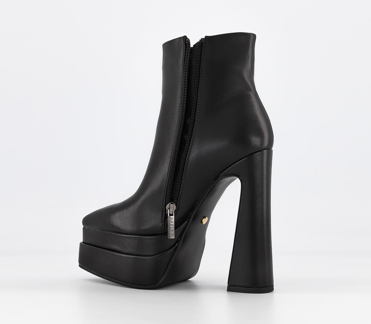 OFFICEAlbertina Double Stack Pointed Ankle BootsBlack