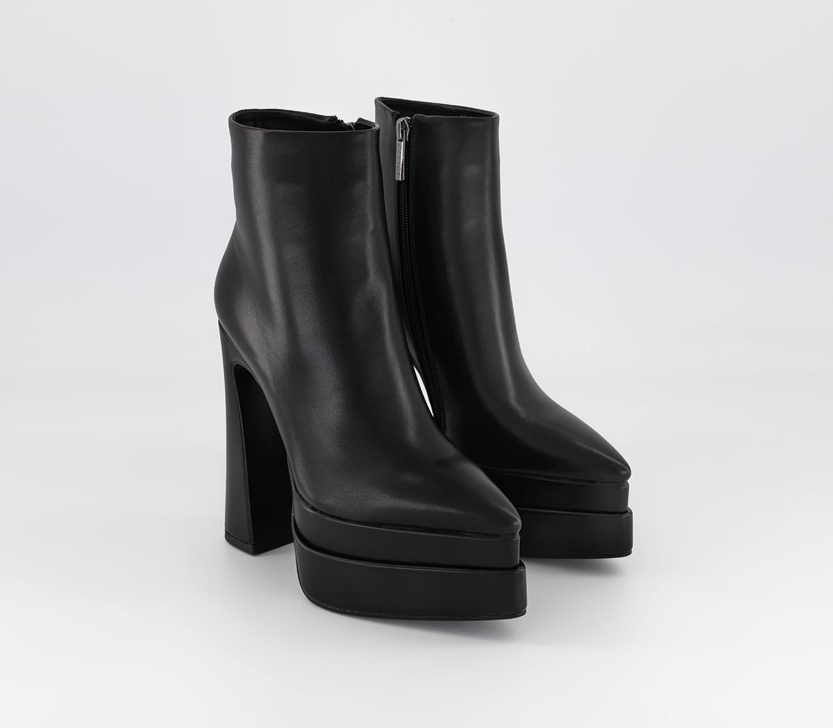 OFFICEAlbertina Double Stack Pointed Ankle BootsBlack