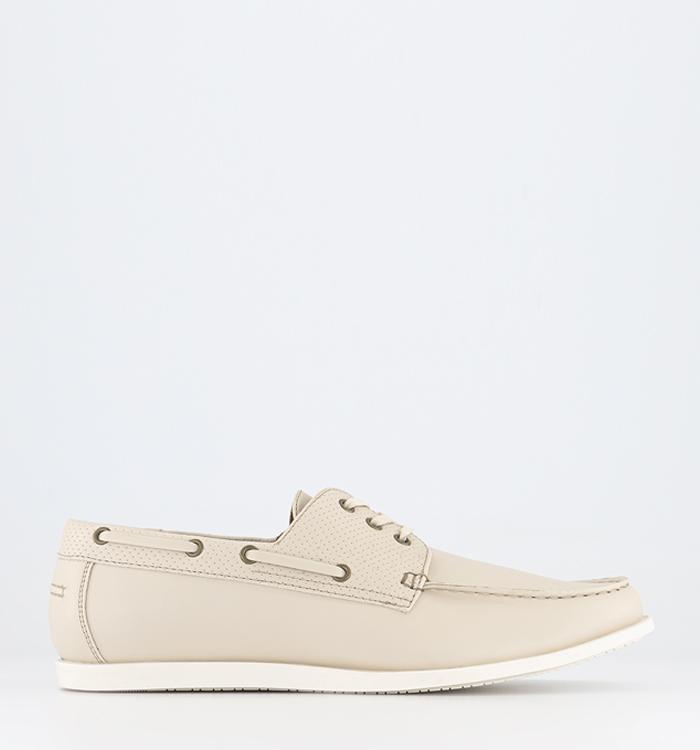 OFFICE Creed Boat Shoes Off White