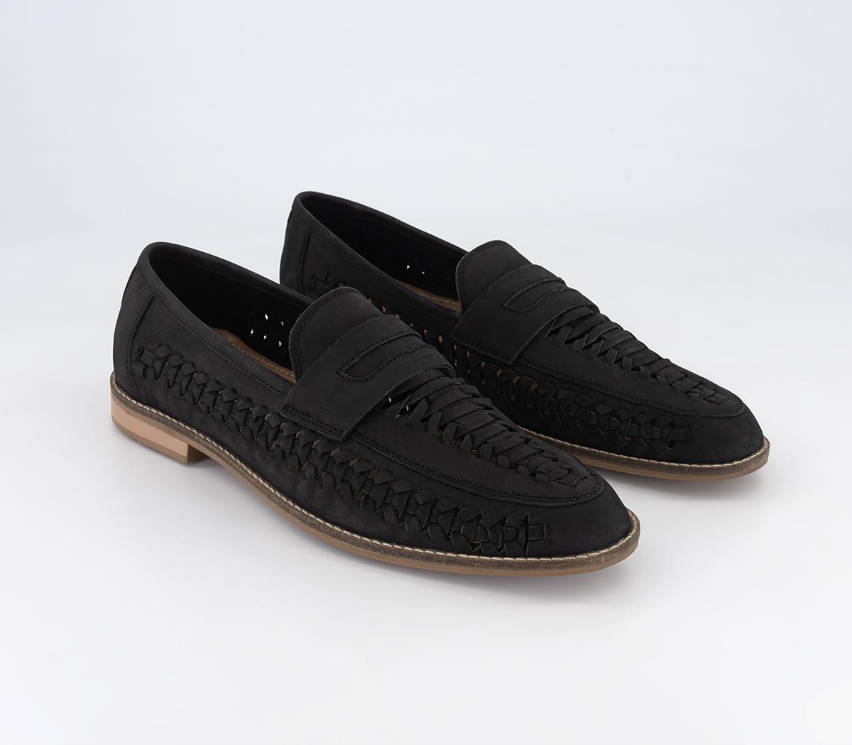OFFICE Chiswick 2 Woven Saddle Shoes Black Nubuck Men's Casual Shoes