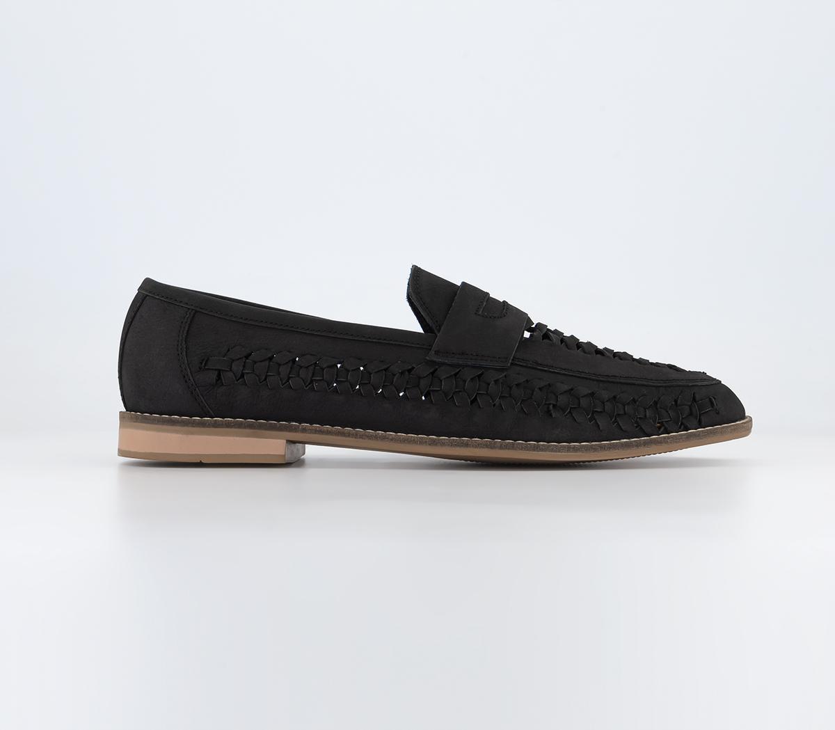OFFICE Chiswick 2 Woven Saddle Shoes Black Nubuck - Men's Casual Shoes
